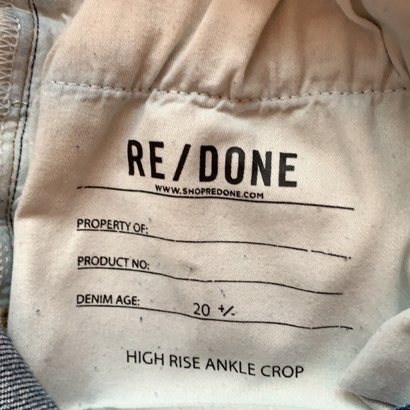 Re/Done High Rise Ankle Crop Jeans 26 - Picture 15 of 15